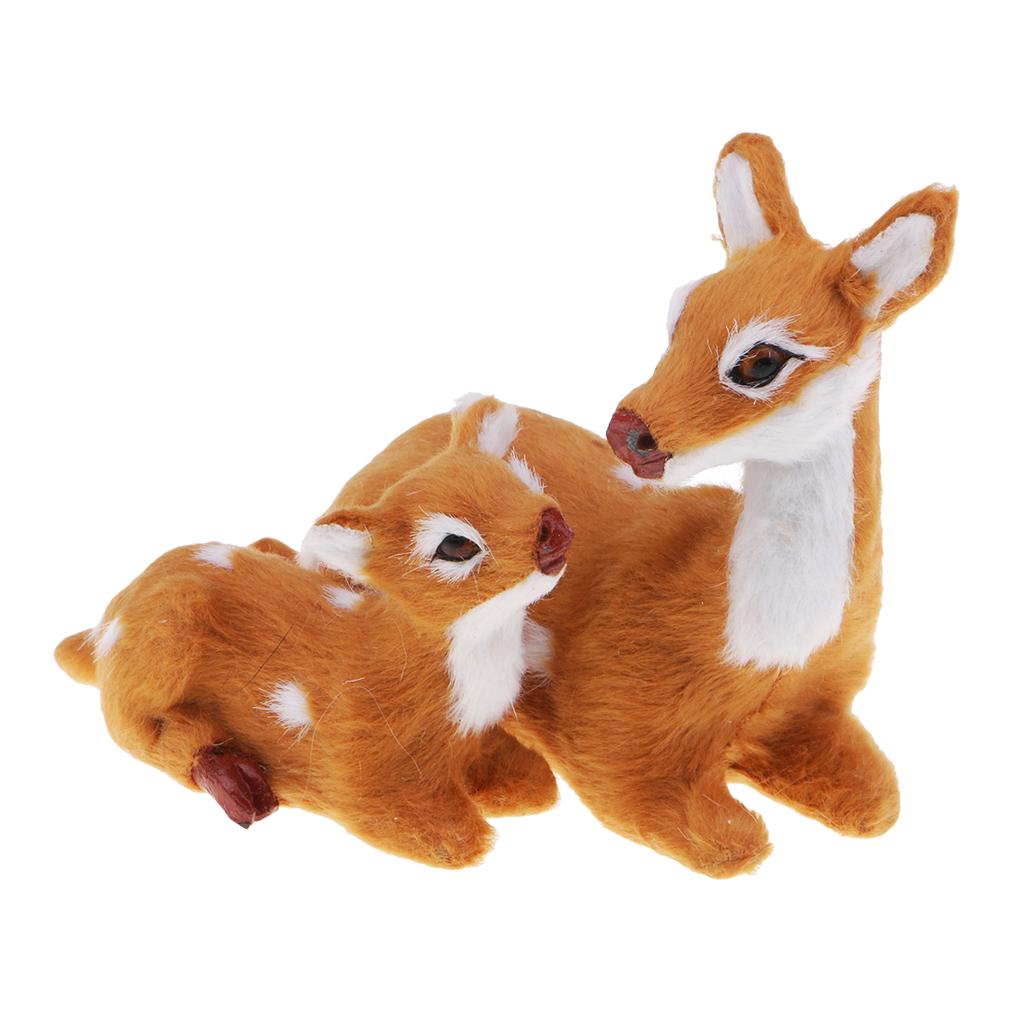 Simulation Plush Reindeer Deer Figure Toys Stuffed Animal Decoration