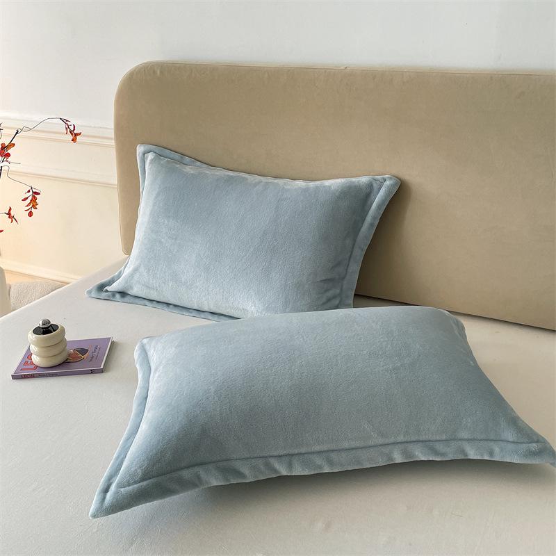 Fundas de Almohada Gruesas de Invierno de Terciopelo de Leche de Coral, 48x74, Par