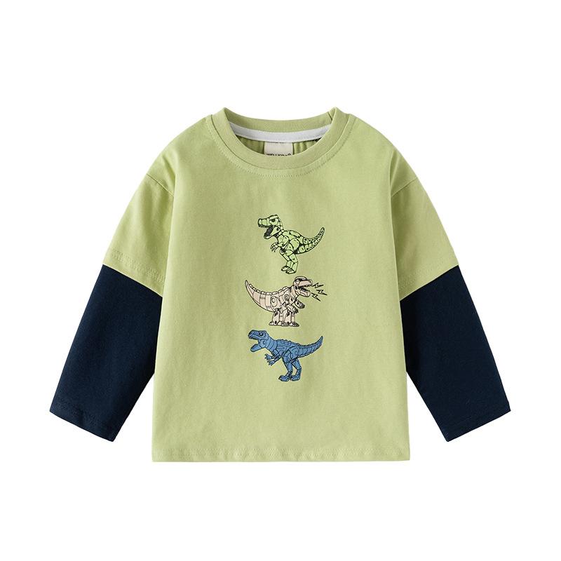 Kinderbekleidung Herbst, Babykleidung Kinder Langarm-T-Shirt Jungen Ärmel Unterhemd