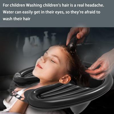 Inflatable Wash Basin with Tube Portable Shampoo Bowl Spill-Free Rinsing Mobile Hair Washing Basin for Bedridden Handicapped