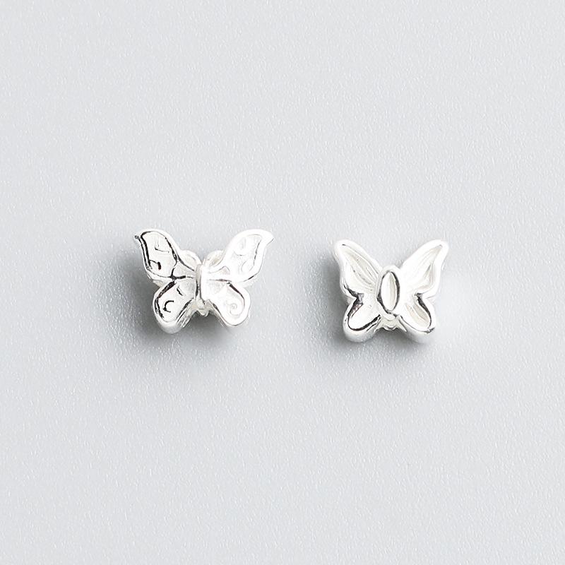 Handmade S925 Sterling Silver Thai Butterfly Spacer Beads for DIY Jewelry Necklace or Bracelet Crafting
