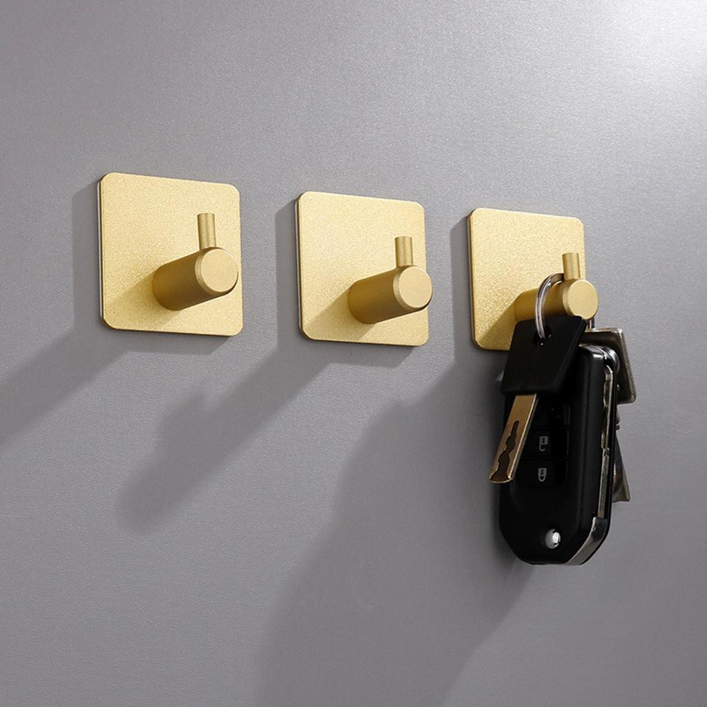 4Pcs Bathroom Towel Hook Multipurpose Sticky Wall Hooks Wall Mounted Coat Rack Robe Clothes Hook for Bath Kitchen