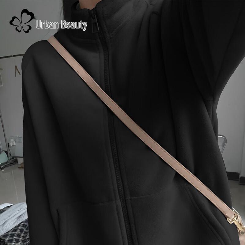 

Women s Autumn/Winter Fleece Lined Stand Collar Jacket L