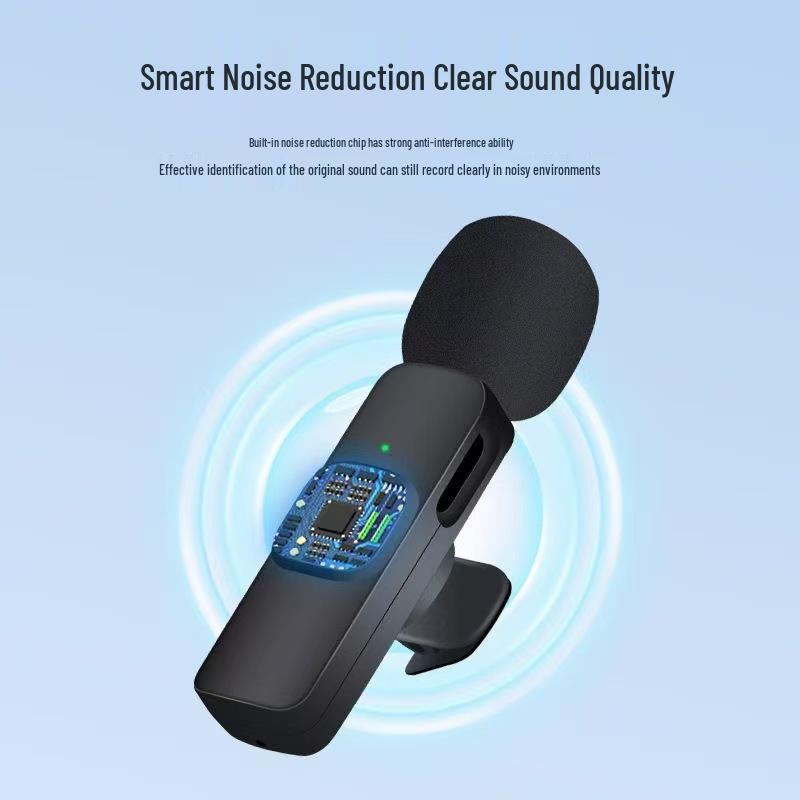 Wireless Lapel Microphone for Outdoor Mobile and Computer Use - Live Broadcast, Interview, Recording with Noise Reduction