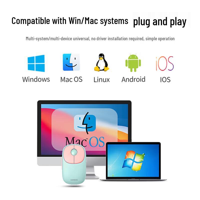 Ugreen MU102 Cute Silent Dual-Mode Wireless Mouse