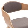 Dining Chairs 2 Pcs. Bentwood and Taupe Fabric