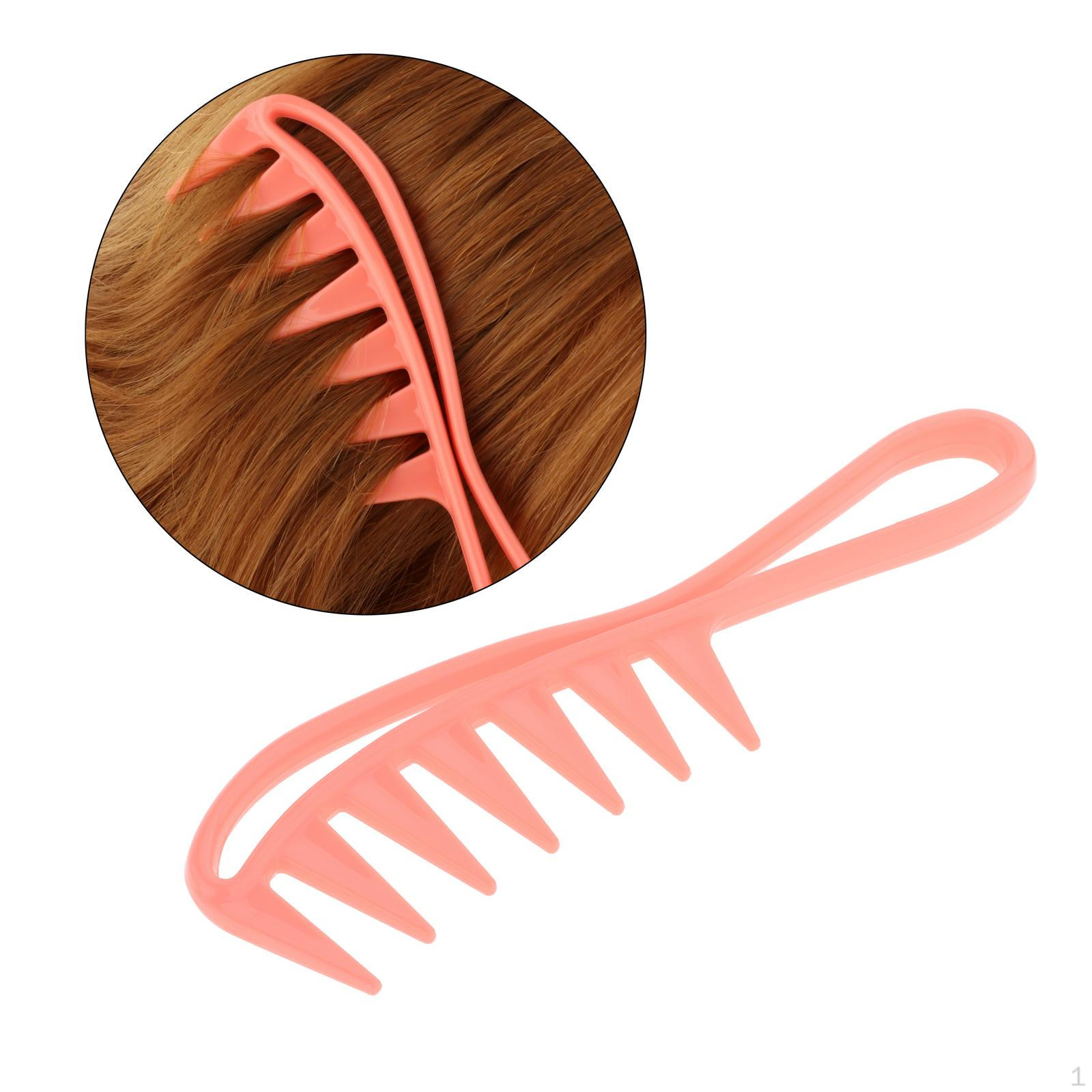 

Antistatic Wide Hair Care Comb Wet Brush Handle Detangling for Women and рожевий