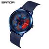 Sanda Meilleure Vente 1088 Montre pour Adolescent: Personnalisé, Cadran Rotatif 3D, Tendance, Quartz Étanche.