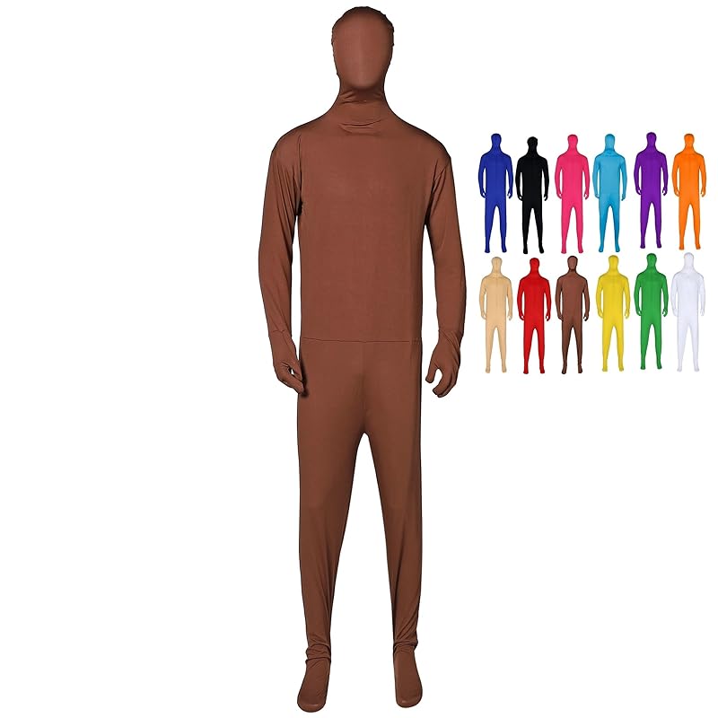 

[Cosplayholic] Full body tights cosplay 12 colors 6 sizes child adult woman male large size no face 180 (Brown, XXL)