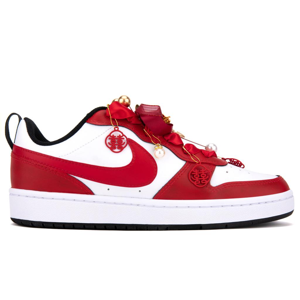 Nike Court Borough Low top Skateboard Shoes Women's Gold Red BQ5448-115(Team18-SBOX)