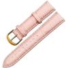 Toncharme Watch Strap, Genuine Calf Leather Crocodile Embossed Replacement Watch Band, Pink, Navy, White, Red, Purple, Light Blue, 12-24mm, Gold Buckl