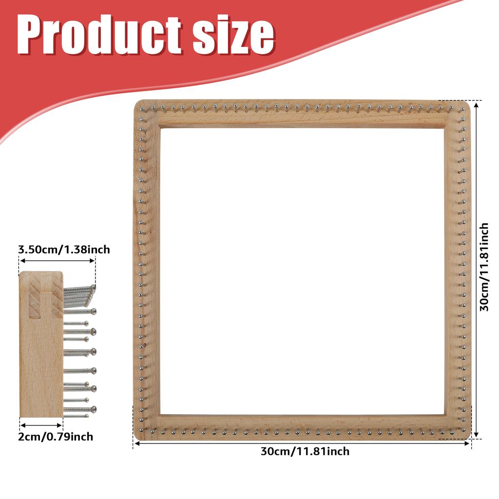 Kwadratowe krosno dziewiarskie Drewno bukowe Deska dziewiarska DIY Rękodzieło Krosno tkackie Narzędzia Robótki ręczne Szydełkowe kołki Deska DIY Akcesoria