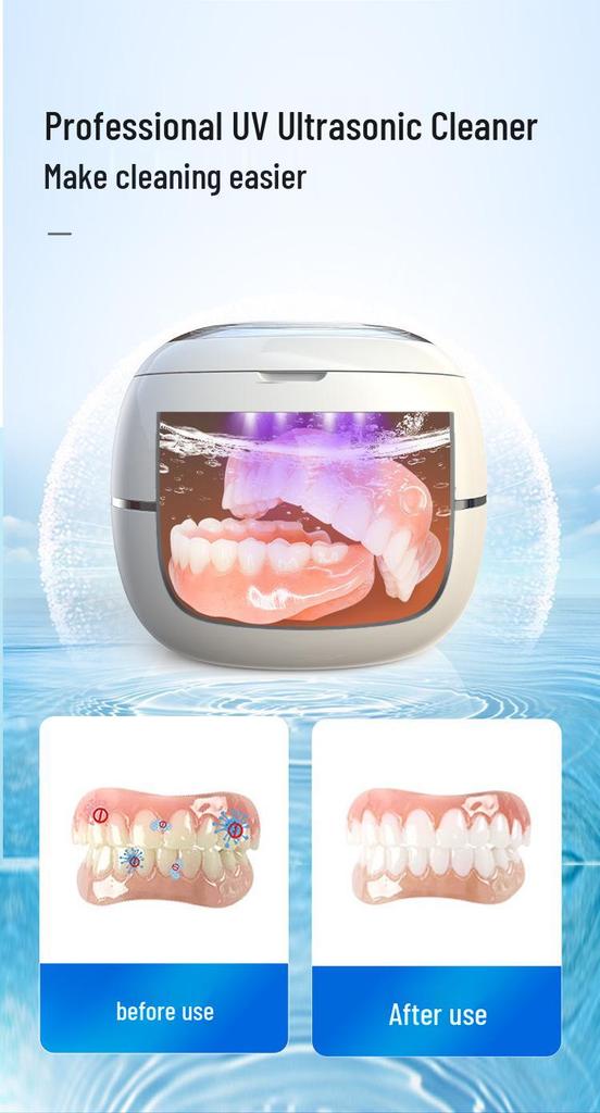 Denture & Jewelry Ultrasonic Cleaner with UV Function