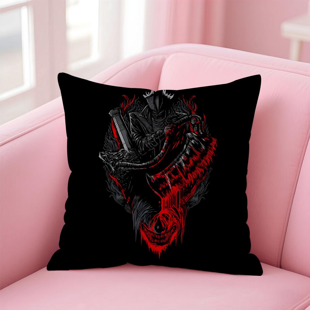 Game Horror BBloodborne Cushion Cover Pillow Case Soft Friendly Fabric  Concealed Zipper