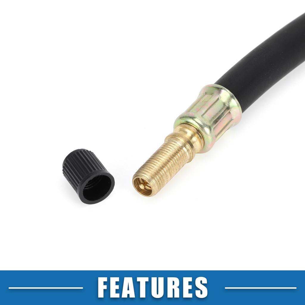 A ABSOPRO Tire Valve Stem Air Inflation Adapter Durable 120mm Long Tire Valve Extension Rubber Black