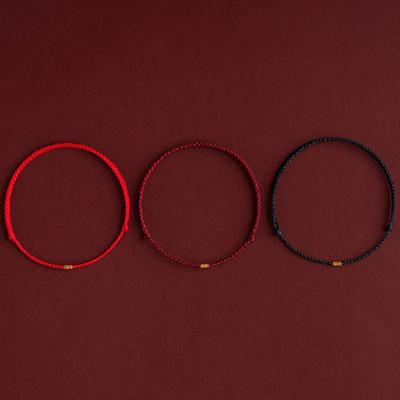 Mode handgefertigte Goldfarbe Perlen rotes Seil gute Glücksarmbänder verstellbare Charme Armbänder für Frauen Männer Liebhaber Geschenk