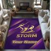 Melbourne Storm Crystal Velvet Rug, Custom Name Text Personalized Non‑Slip Floor Mat for Home Decor Gift