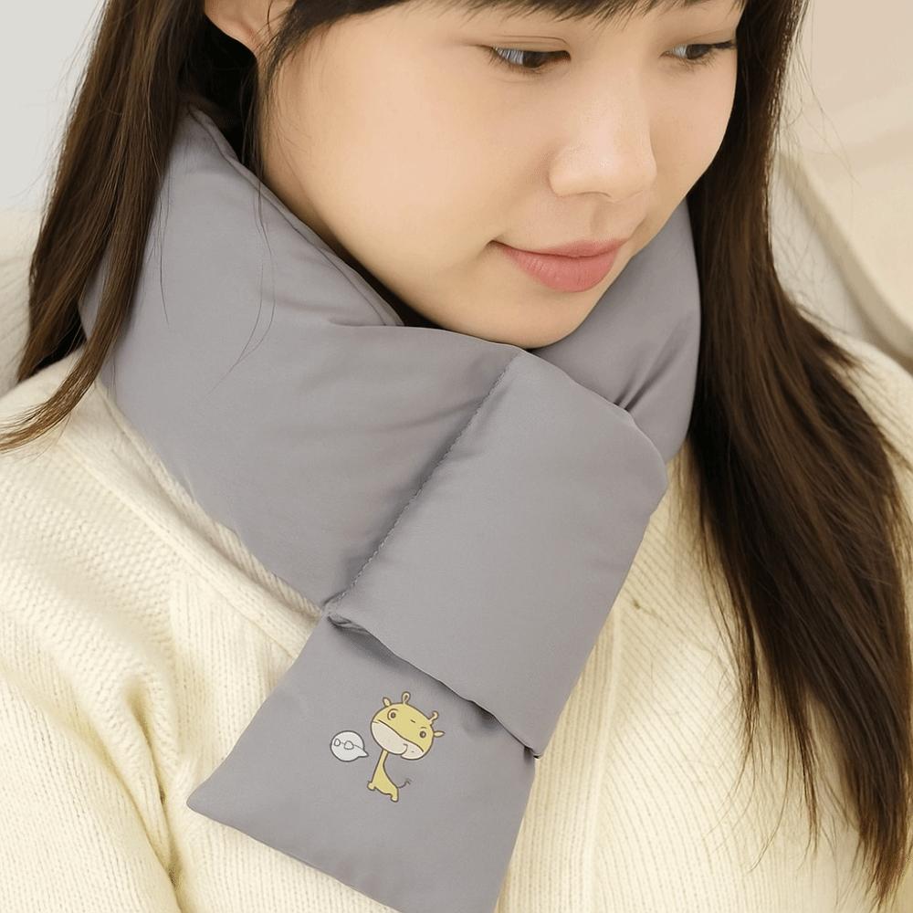 Windproof Down Cotton Scarf Solid Color Thermal Warm Scarf Simple Winter Cross Scarf Autumn/Winter