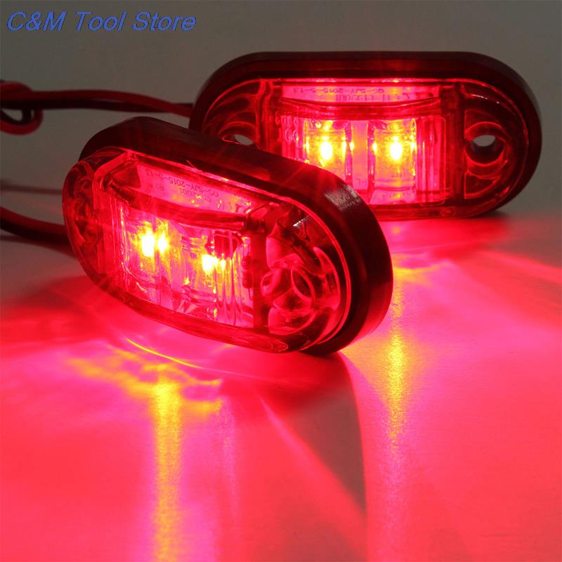 10PCS Warning Light LED Diode Light Trailer Truck Orange White Red LED Side Marker Lamp
