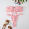 Split Bikini Print Tube Top Sexy Tight Beach Swimsuit Women