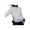 Anta Solid Color Letter Applique Pullover Round Neck Long Sleeve Sweatshirt Women sweatshirt Gray 162230716-1