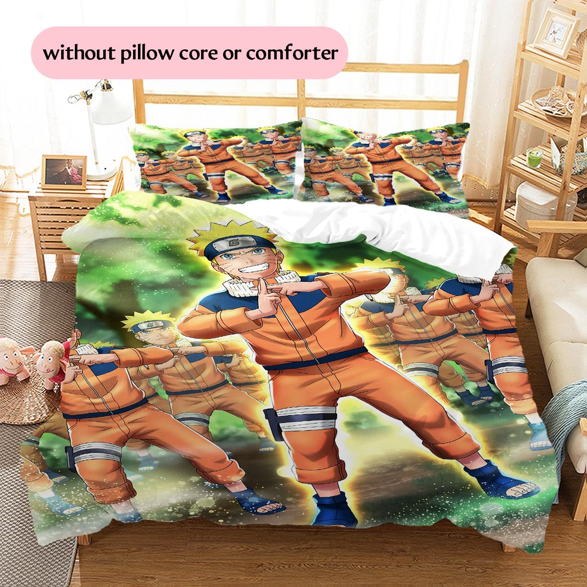 

Naruto Anime Naruto Uzumaki Pattern Bedding Home Decoration Birthday Gift (1 * duvet cover + 2 * pillowcase, without core) 135x200cm