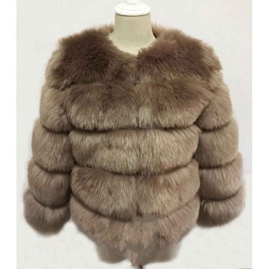 XS-4XL Mink Coats Autumn Winter Fluffy Faux Fur Coat Women Elegant Thick Warm Faux Fur Jackets For Women Tops Plus Size