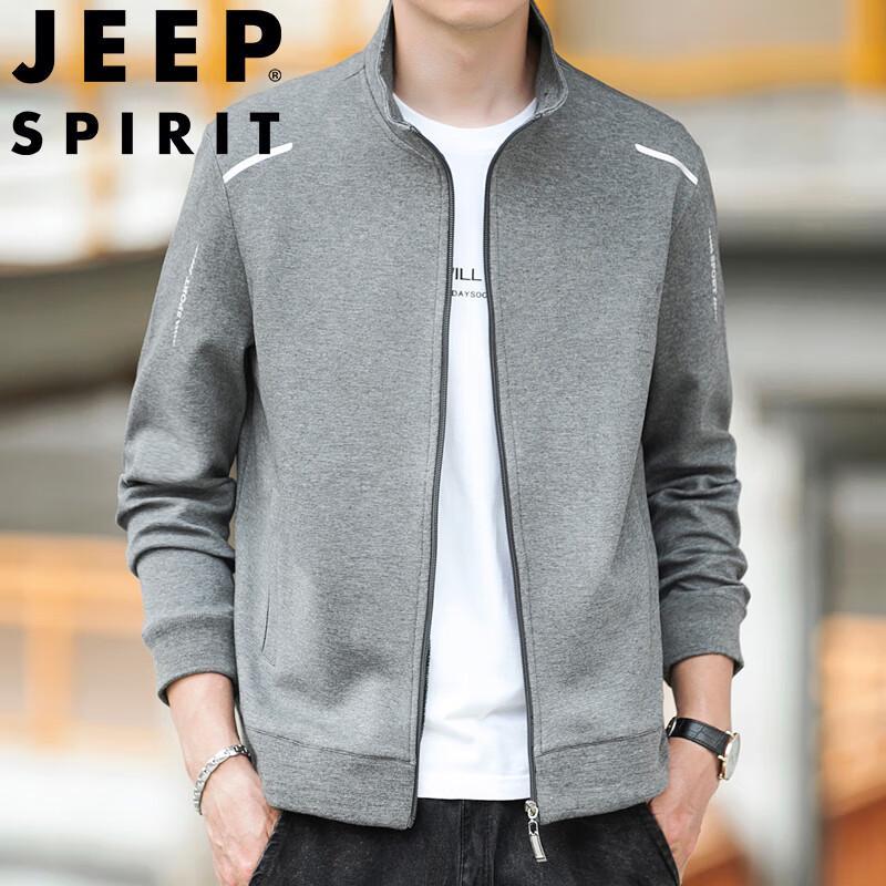JEEP SPIRIT Men's Spring Autumn Casual Stand Collar Jacket