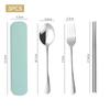 1set Household Stainless Steel Portable Tableware Chopsticks Spoons Forks Two/Three Piece Set with Box Plate Sets Luxury Fork