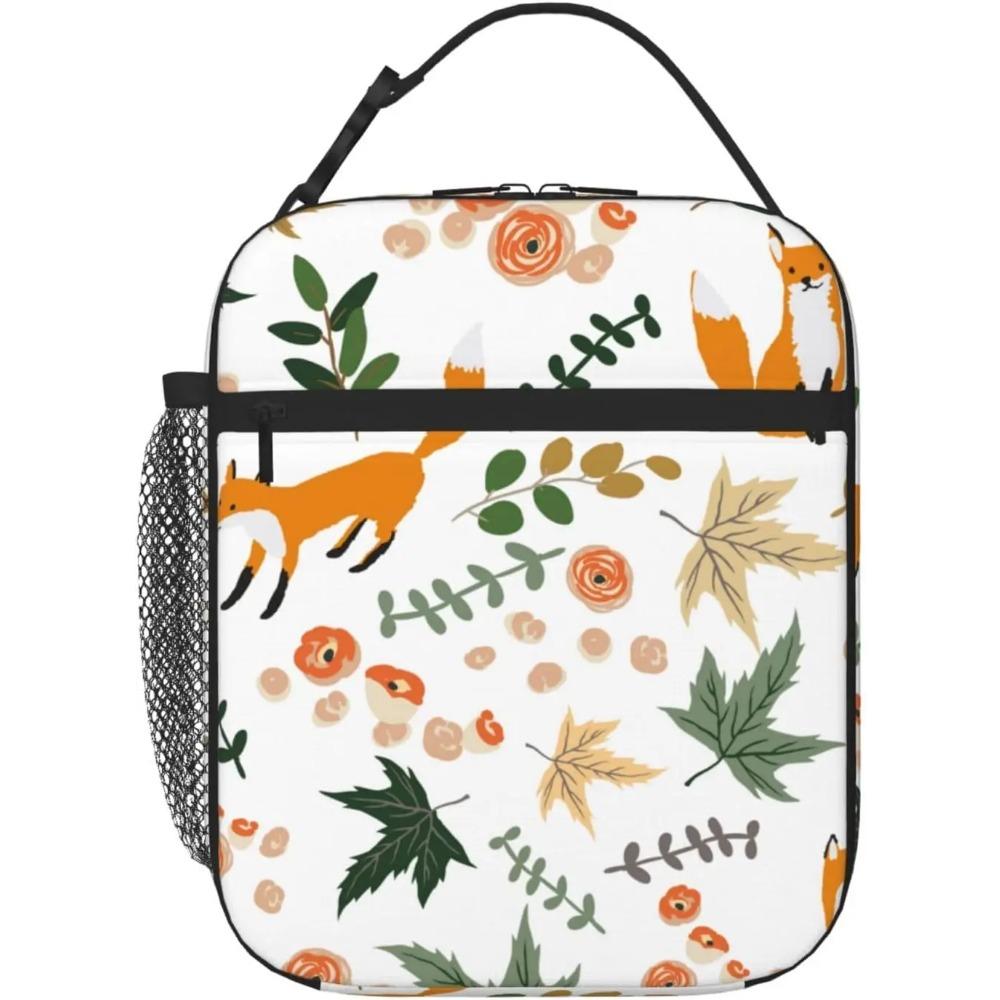 

Сумка для ланча Fox Bunny Cloud для женщин и мужчин, многоразовая, с термоизоляцией, портативная, легкая, с боковым карманом для работы, пикника 26x21x11CM