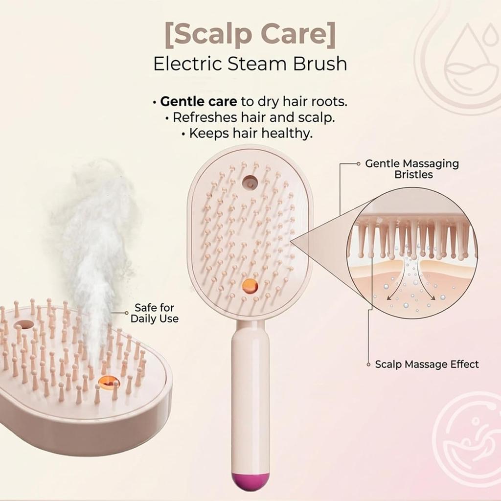 Electric Steam Hair Brush Comb&Mist Function Simultaneously Stronger Ion Technology Less Breakage No Residue for Beautiful Hair