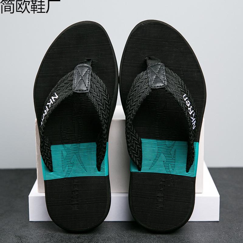 Flip-flops men's summer trend wears anti-odor and non-slip clips outside, black cool flip-flops, outdoor soft bottom sports