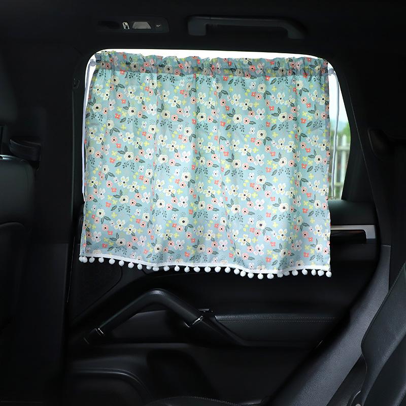 50*70cm Suction Cup Curtain Window Sunshade Cover Fresh Floral Sun Shading Baby Kids UV Protection Drapery Cute Car
