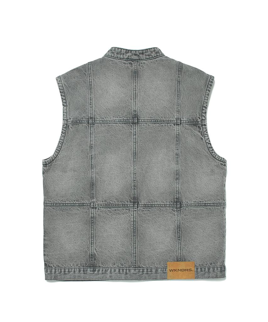 Wkndrs Patch Work Denim Vest (Grey)