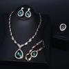 Water Drop Rhinestone Pendant Necklace Bracelet Earrings Ring Bridal Jewelry Set