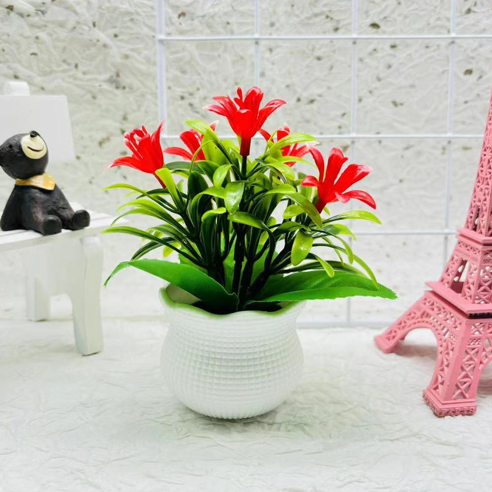 Realistic Orchid Plastic Square Pot Potted Plant For Wedding And Display Hotel