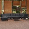 Day and Night - Day and Night Garden Furniture 8 Pieces and Cushions Black Solid Pine Wood