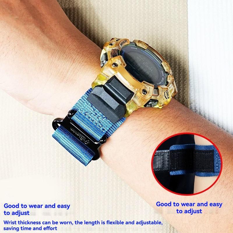 GBD H1000 Canvas Watchband for Casio Smart Sport Watch 3475 GBD-H1000 Modified Looped Nylon Strap Men's Outdoor Sports Bracelet
