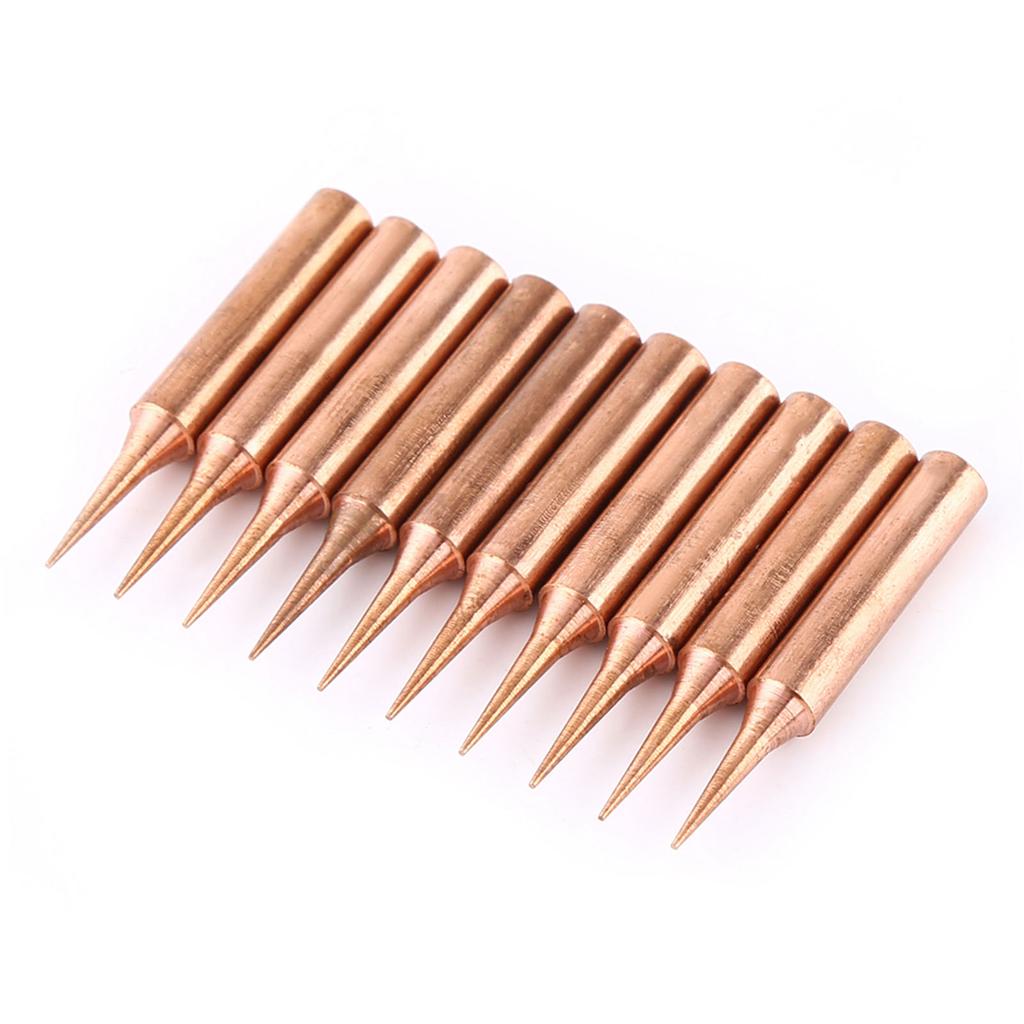 10Pcs Pure Copper Low Temperature Soldering Iron Solder Tips Station Tool 900M T I