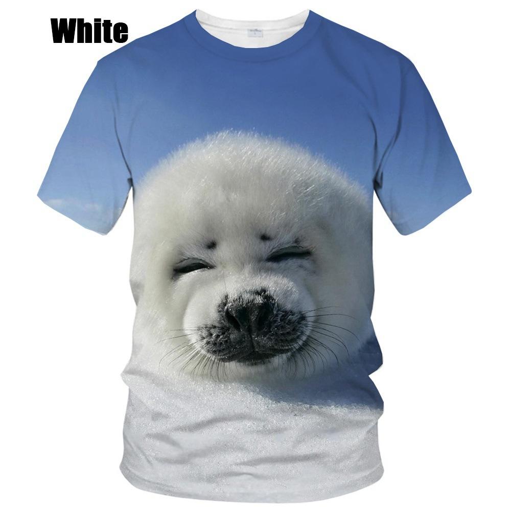 Sea Lion Series 3D Printed Men's Casual Short Sleeved T-shirt Summer Vintage O Neck Men's T-shirts