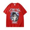 Wenn sie hinter deinem Rücken reden Furz Wolf Buchstäblich Ich Lustiges Meme Emo T-Shirt Unisex Kleidung Harajuku Retro Oversized Baumwoll-T-Shirt