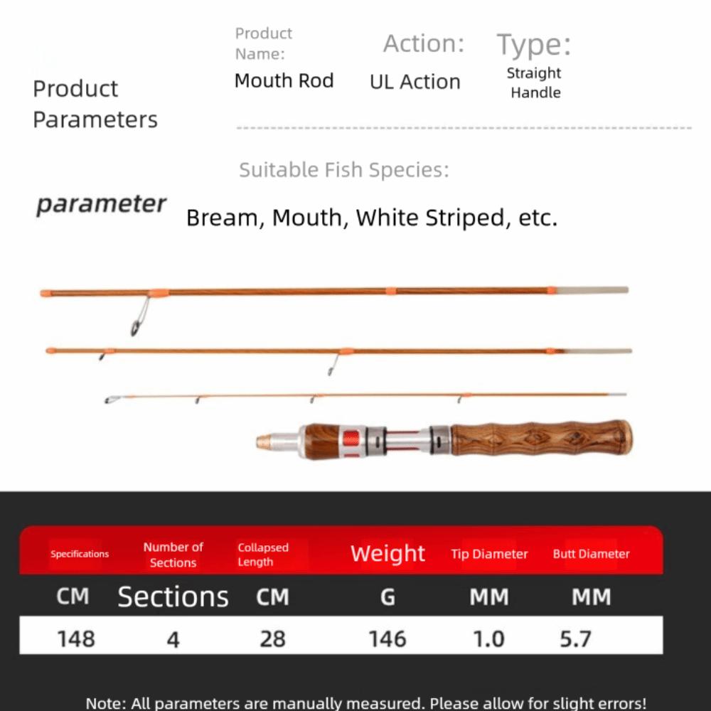4 Sections Spinning Fishing Rod Spinning Carbon Casting Fishing Rod UL Power 1.4m Carbon Fiber Fishing Pole Ice Winter Fishing