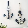 1PC Mediterranean Boat Anchor Ship Wheel Retro Wood Nautical Wall Hanging Ornament Decoration Steering Sailing Home Decor
