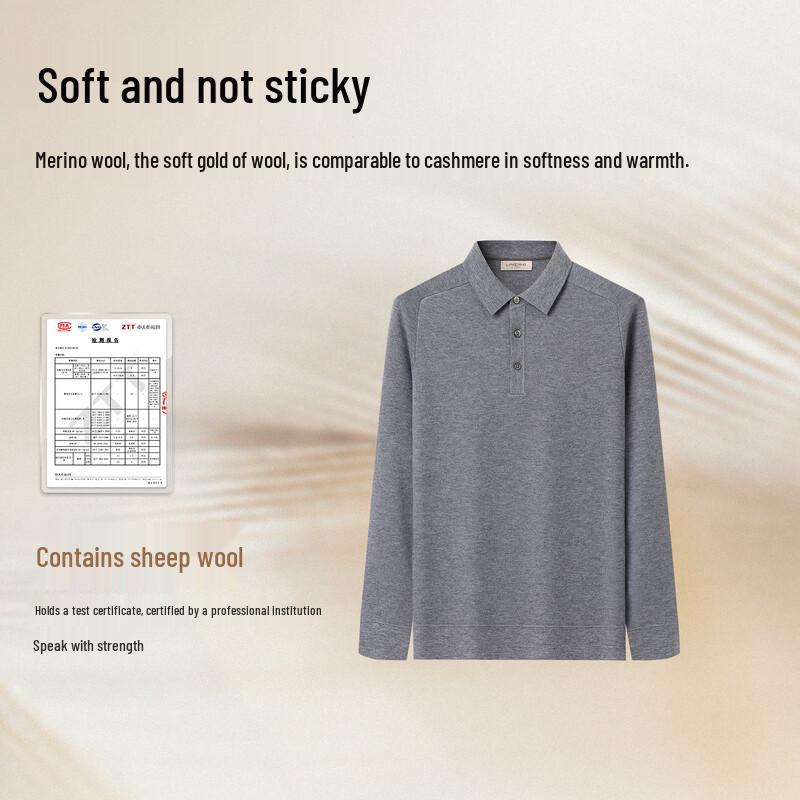 Langdeng Men's Polo Collar Knitted Sweater