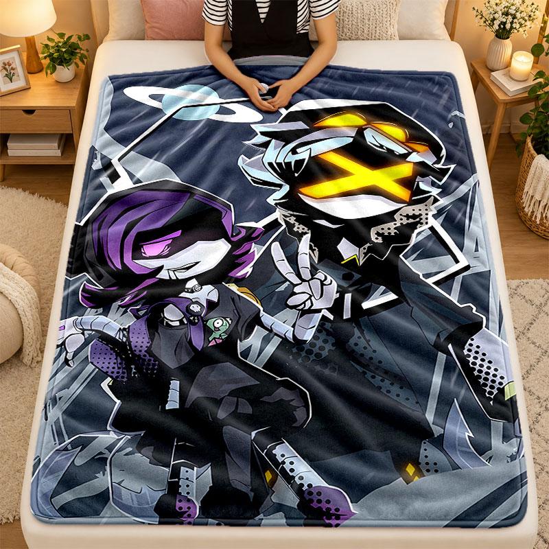 Flannel BlanketMurder Drones Warm Soft Throw Blanket for Indoor Sofa Bed Living Room Use