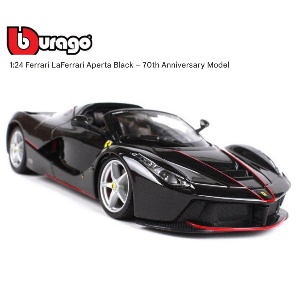 brago 1:24 Ferrari LaFerrari Aperta Svart - 70-årsjubileum Diecast