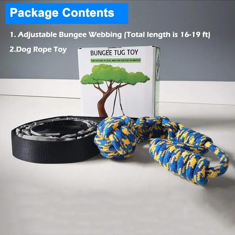 Pet Dog Tug-of-war Rope, Indoor and Outdoor Multi-functional Biting Rope Toy, Teeth Grinding and Cleaning, Elastic Pulling Rope Ball