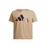 adidas 3bar Logo Tee Logo Printing Sports Round Neck Short Sleeve Khaki Men's GU3644
