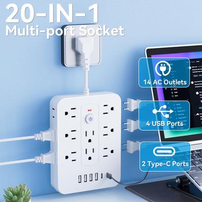 Popular US/Canadian Multi-Hole USB Power Strip with American Standard Sockets