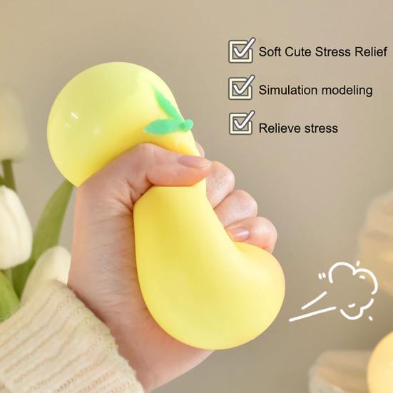 1/2/3Pcs Fake Juicy Peach Squeeze Toy Slow Rising Stress Relief Simulated Fruit Stress Ball Sensory Fidget Toy